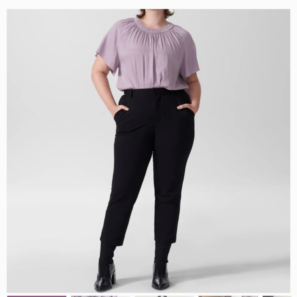 New NWT Universal Standard Eros Top Short Sleeve Blouse Elderberry Sz 2XS Medium